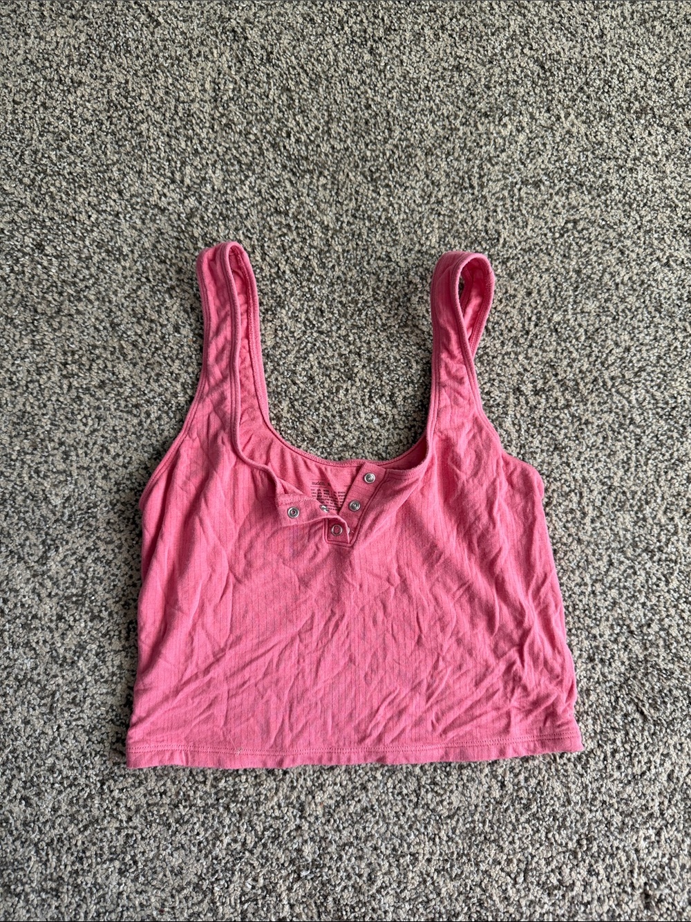 Auden Pink Ribbed Scoop-Neck Crop Tank
